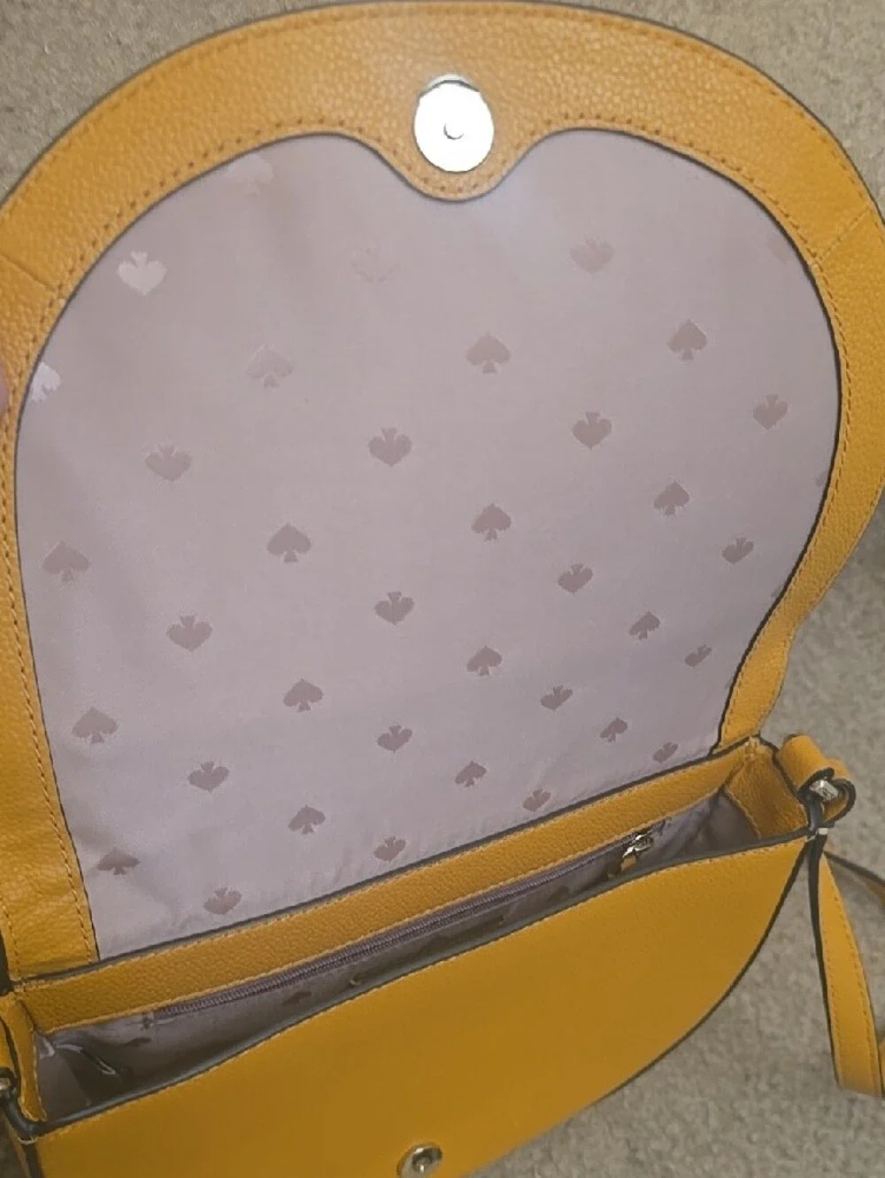 kate spade Suede Mustard Yellow Half-Moon Crossbody